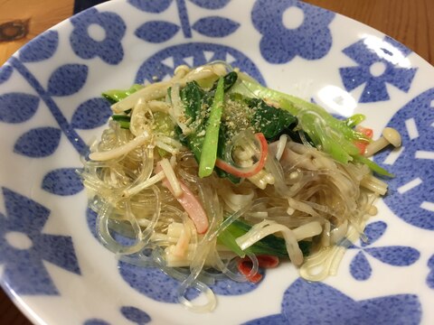 青梗菜と春雨のオイスター炒め